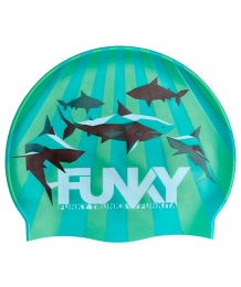 Funky Shark Bay Swimming Cap