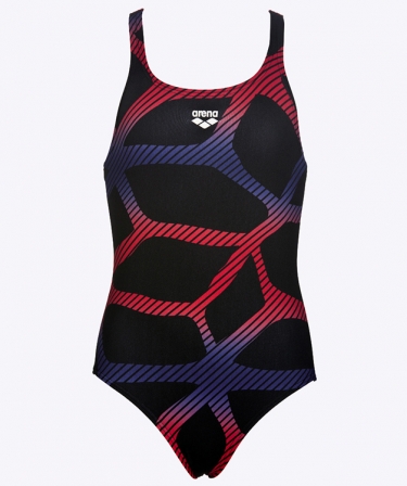 Arena Spider Junior One Piece - Black-Red