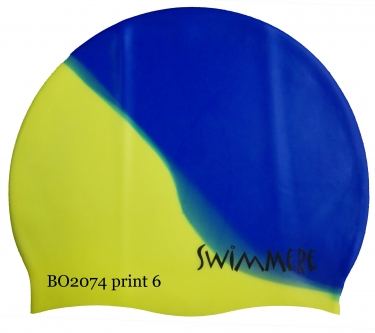 Diagonaal print 6 donderblauw-geel